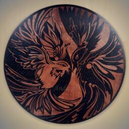 Yin Yang Birds Home Decor Wood Wall Hanging - thumbnail 2