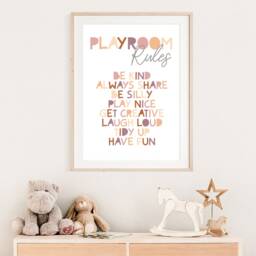 Playroom Rules Print, Prints, Girls Nursery Wall Art, Bedroom Art - thumbnail 2