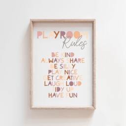 Playroom Rules Print, Prints, Girls Nursery Wall Art, Bedroom Art - thumbnail 1
