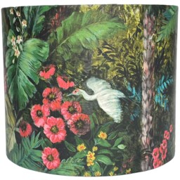 Crane Lampshade For Ceiling & Table Lamps, Tropical Jungle Bird Drum Or Empire Light Shade - thumbnail 2