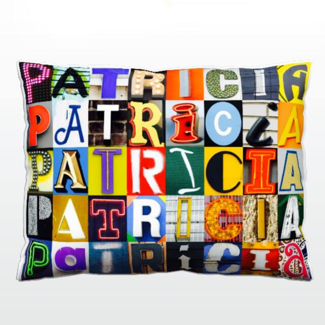 Personalized Pillow Featuring Patricia in Photos Of Sign Letters Custom Couch Cushions Colorful Pillows Photo Pillow Sofa Pillows