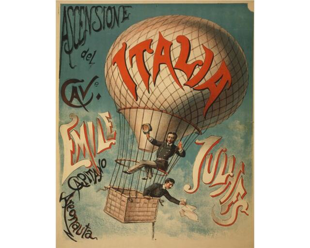 Italia Balloon Vintage Enamel Metal Tin Sign Wall Plaque