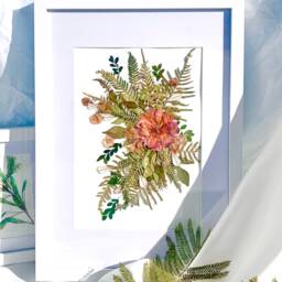 Handmade Botanical Camellia Pressed Flowers Artwork - Real Dried Flowers Australia Natives Wreath Fine Art Original Freshly Picked Stheory - thumbnail 2