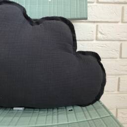 Grey Muslin Cloud Pillow Kids Room Decor - thumbnail 2