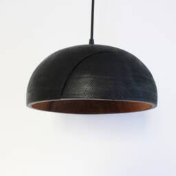 Black Pendant Light For Kitchen Island, Flush Mount Ceiling Light, Farmhouse Natural Lamp Shade - thumbnail 4