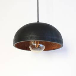Black Pendant Light For Kitchen Island, Flush Mount Ceiling Light, Farmhouse Natural Lamp Shade - thumbnail 3
