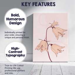 Minimalist Beige Bellflower Botanical Line Art Illustration Canvas Wall Print Decor Picture Ready To Hang - thumbnail 2