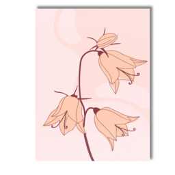 Minimalist Beige Bellflower Botanical Line Art Illustration Canvas Wall Print Decor Picture Ready To Hang - thumbnail 1