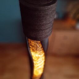 Floor Lamp, Standing Tall Wood Lamp Bamboo, Rustic Modern Artisan Boho - thumbnail 4