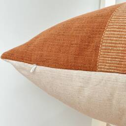 Brown Tribal Hemp Hand Woven Natural Dye Color Hmong Lumbar Pillow Cover - thumbnail 3