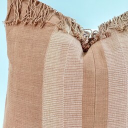 Brown Tribal Hemp Hand Woven Natural Dye Color Hmong Lumbar Pillow Cover - thumbnail 2