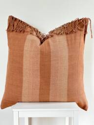 Brown Tribal Hemp Hand Woven Natural Dye Color Hmong Lumbar Pillow Cover - thumbnail 1