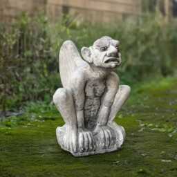 Garden Gargoyle Decoration Stone Monster Sculpture Outdoor Demon Statue Cement Large Guardian Figurine Halloween Ornament Handmade - thumbnail 2