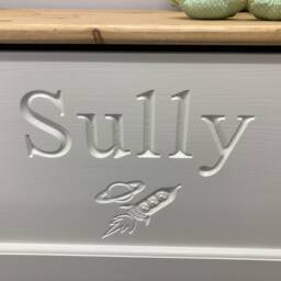 Handmade, Personalised Solid Wood Rocket Toy Box With Soft Closing Lid - thumbnail 2