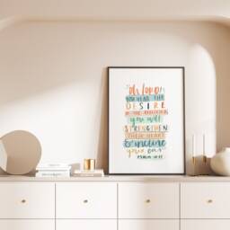 Psalm 1017 Christian Print, Typography Family Wall Art Faith Print Religious Gift, Gifts - thumbnail 1