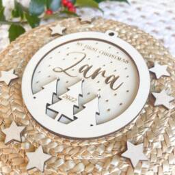 2025 Christmas Tree Ornament, Custom Wooden Engraved Ornament, Christmas Gift, Personalized Holiday Ornament - thumbnail 2