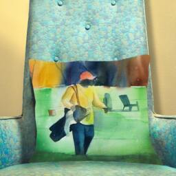 Decorative Pillow Cover, Golf Pillow, Black Artwork, Gift For Him, Golfer, Golfer Gift, Couch, Throw 18x18 - thumbnail 2