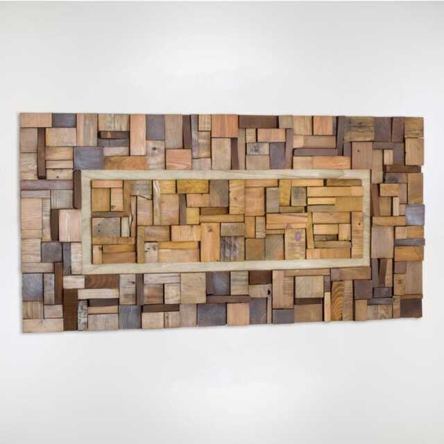 Reclaimed Wood Wall Art Modern Fine Art For Living Room - Genuine Texture - image 1