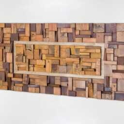 Reclaimed Wood Wall Art Modern Fine Art For Living Room - Genuine Texture - thumbnail 3