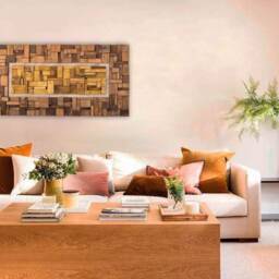 Reclaimed Wood Wall Art Modern Fine Art For Living Room - Genuine Texture - thumbnail 2
