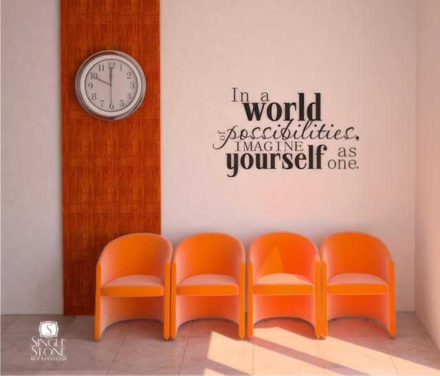Wall Decals Quote World Of Possibilities - Vinyl Art Custom Home Decor - image 1