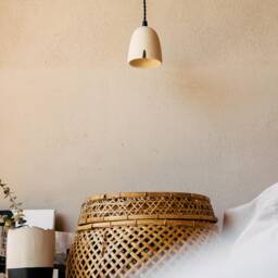 Handmade Ceramic Pendant Light - Minimalist Stoneware Hanging Lamp Modern Indoor Lighting Contemporary Home Decor - thumbnail 4