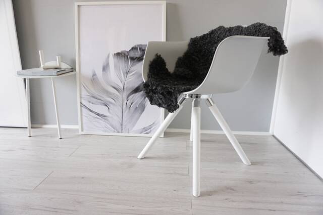 Gotland Sheepskin Rug - Natural Grey Curly Wool, Soft Pelt - image 1
