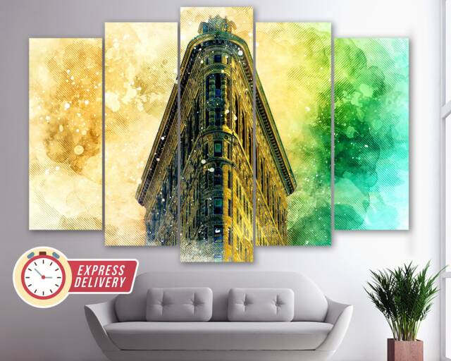 Flatiron Building Manhattan Canvas Art, New York City, Paintings, Wall Photo, Gift, Decor - image 1