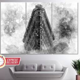 Flatiron Building Manhattan Canvas Art, New York City, Paintings, Wall Photo, Gift, Decor - thumbnail 4