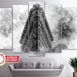 Flatiron Building Manhattan Canvas Art, New York City, Paintings, Wall Photo, Gift, Decor - thumbnail 2