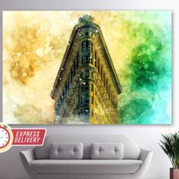 Flatiron Building Manhattan Canvas Art, New York City, Paintings, Wall Photo, Gift, Decor - thumbnail 3
