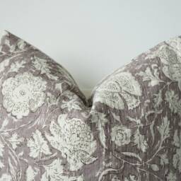"Block Print Pillow Cover Floral Batik, Natural Dyed Textile - 20"" X 20" - thumbnail 2