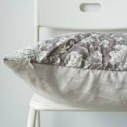 "Block Print Pillow Cover Floral Batik, Natural Dyed Textile - 20"" X 20" - thumbnail 3