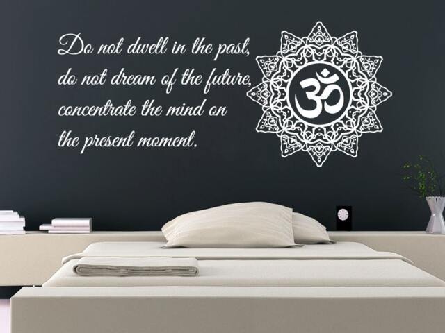 Wall Decal Quote Vinyl Sticker Art Home Decor Mural Decals Quotes Do Not Dwell in The Past Buddha Mandala Om Symbol Ms81 - image 1