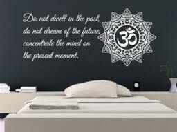 Wall Decal Quote Vinyl Sticker Art Home Decor Mural Decals Quotes Do Not Dwell in The Past Buddha Mandala Om Symbol Ms81 - thumbnail 1