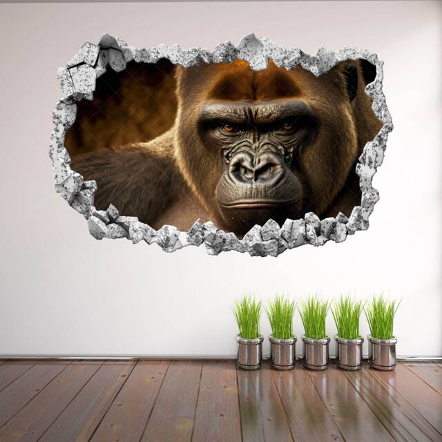 Gorilla Wall Decal Sticker Mural Poster Print Art Kids Bedroom Home Decor Ks10 - image 1
