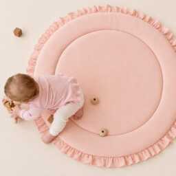 Sage Green Play Mat, Baby Gifts, Mat For Newborns, Play Rug, Round Mat, Nursery Floor Infant Activity - thumbnail 4