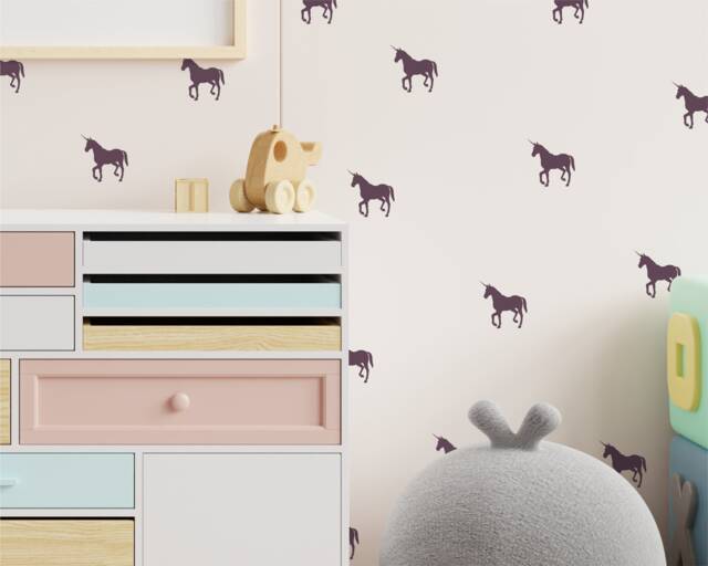Unicorns - Vinyl Wall Decals Mythical Animal Stickers 8cm - 3.1 Inch Whimsical Fairy Tale Baby Magical Girls Nursery Kids Room D??cor - image 1