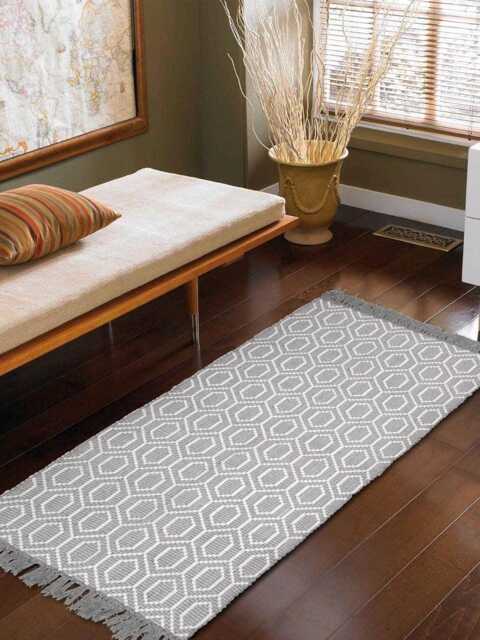 Hand-Knotted Oushak Runner Rug - Geometric Wool Hallway, Boho Farmhouse Decor - image 1