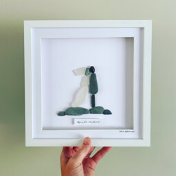 Personalised Sea Glass Wedding Wall Art - Framed Pebble Picture Handmade in Cornwall - thumbnail 1