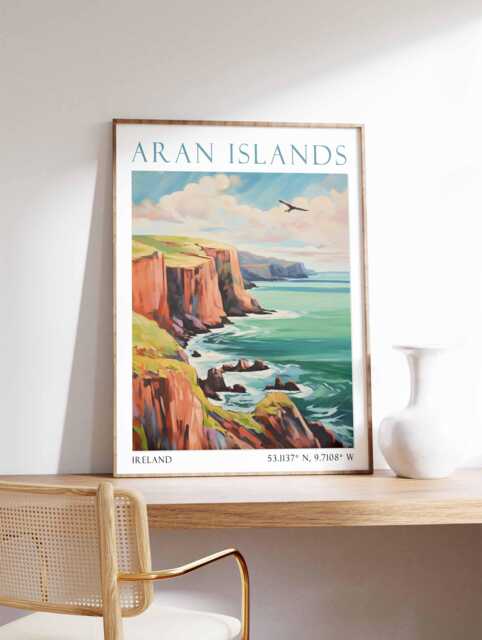 Aran Islands Travel Print - Poster, Ireland Wall Art, Gift, Art - image 1