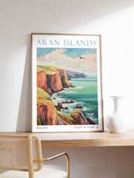 Aran Islands Travel Print - Poster, Ireland Wall Art, Gift, Art - thumbnail 1