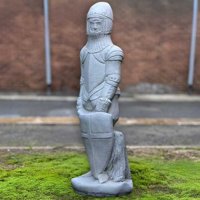 Large Medieval Knight Sculpture Concrete Warrior Statue Cement Soldier Figurine Castle Style Home Ornament Outdoor Garden Decor Gift - image 1