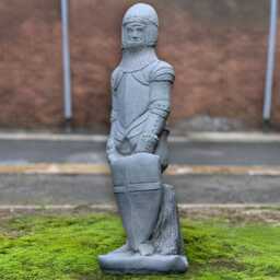 Large Medieval Knight Sculpture Concrete Warrior Statue Cement Soldier Figurine Castle Style Home Ornament Outdoor Garden Decor Gift - thumbnail 4