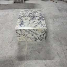 Handmade Calacatta Marble Coffee Table, Modern Minimalist Living Room Furniture - thumbnail 2