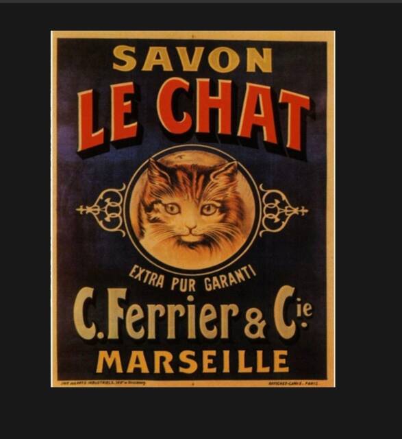 Vintage French Savon Le Chat Ad Sign, Kitchen Sign, Vintage Sign. Retro Wall Cat Sign