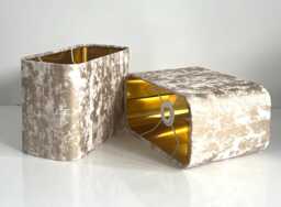 Handmade By Order Luxury Mink Gold Foiled Velvet Rectangular Lamp Shade Pendant Light All Shapes & Sizes Available - thumbnail 1