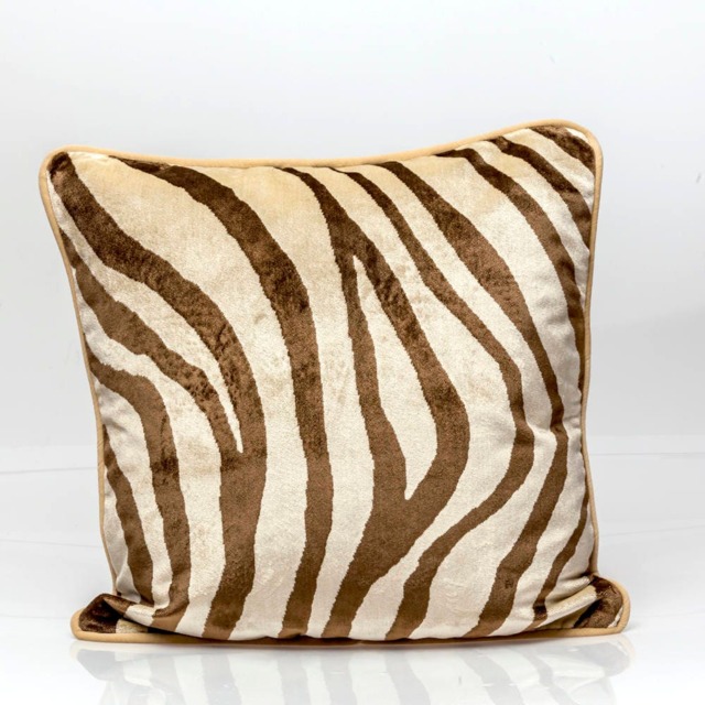Zebra Velvet Throw Pillow Cover, Designer Animal Print, 20x20 - image 1