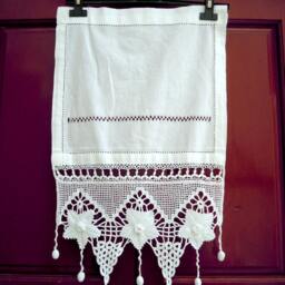 Handmade Crochet Curtain With Lace-Flowers Design Tassels-Cottage Chic-Mediterranean Style-Romantic-Traditional-891-871-851-832-802-786 - thumbnail 3