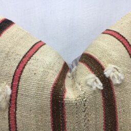 Vintage Kilim Lumbar Pillow Cover, Turkish Woven Cushion - 16x24 - thumbnail 2